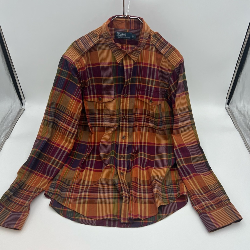 Classic Plaid Cotton Shirt by Ralph Lauren in L * USED